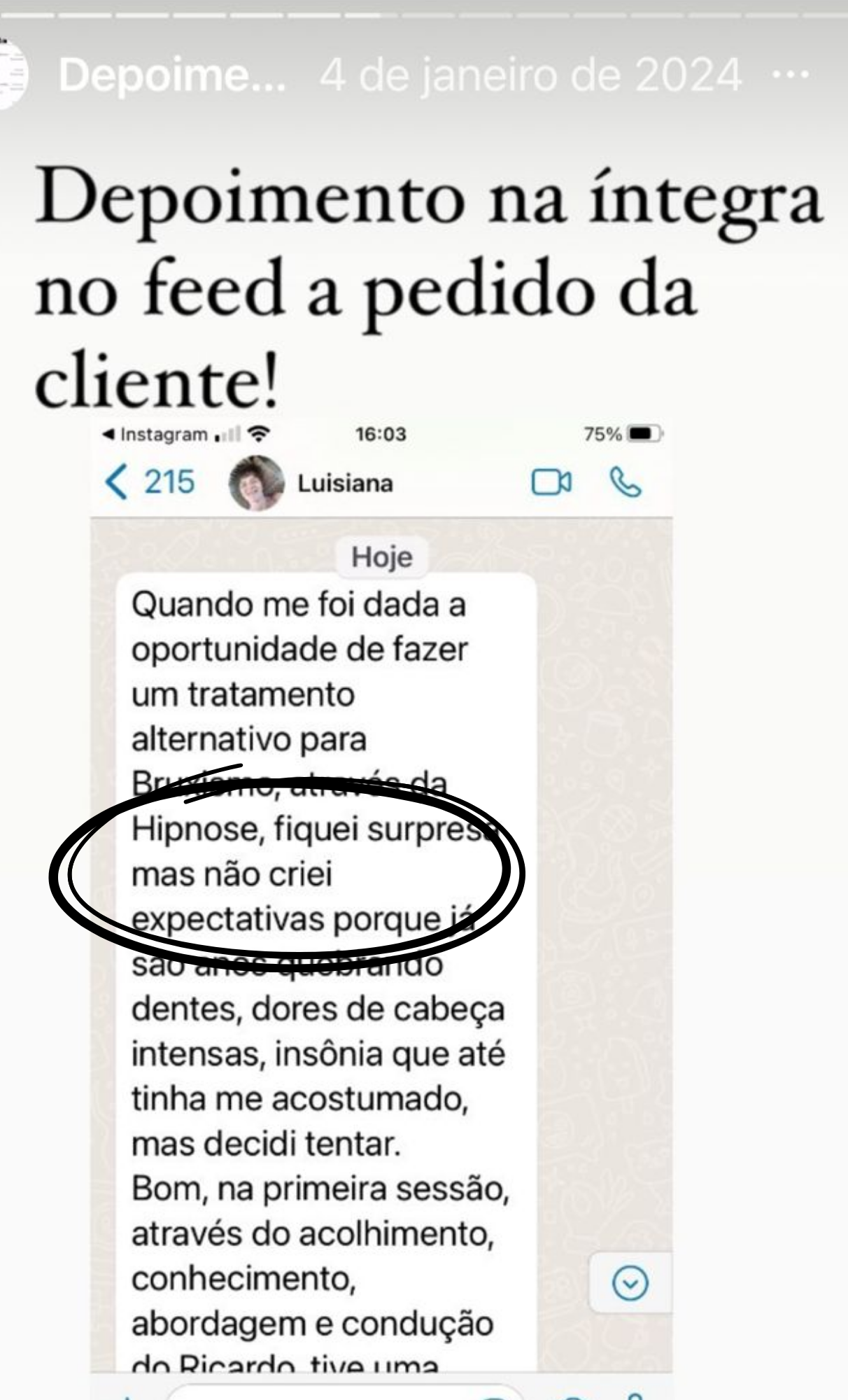 Depoimento Lusiane